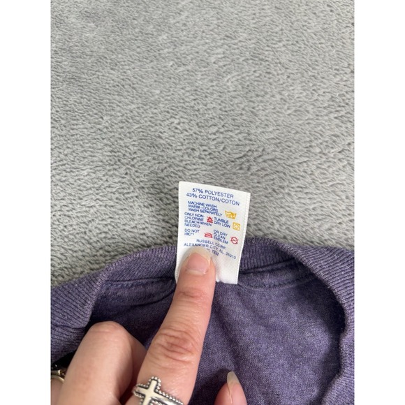 Vintage 90s Native American Wolf Short Sleeve T Shirt Men's Size XL Purple - Picture 5 of 9